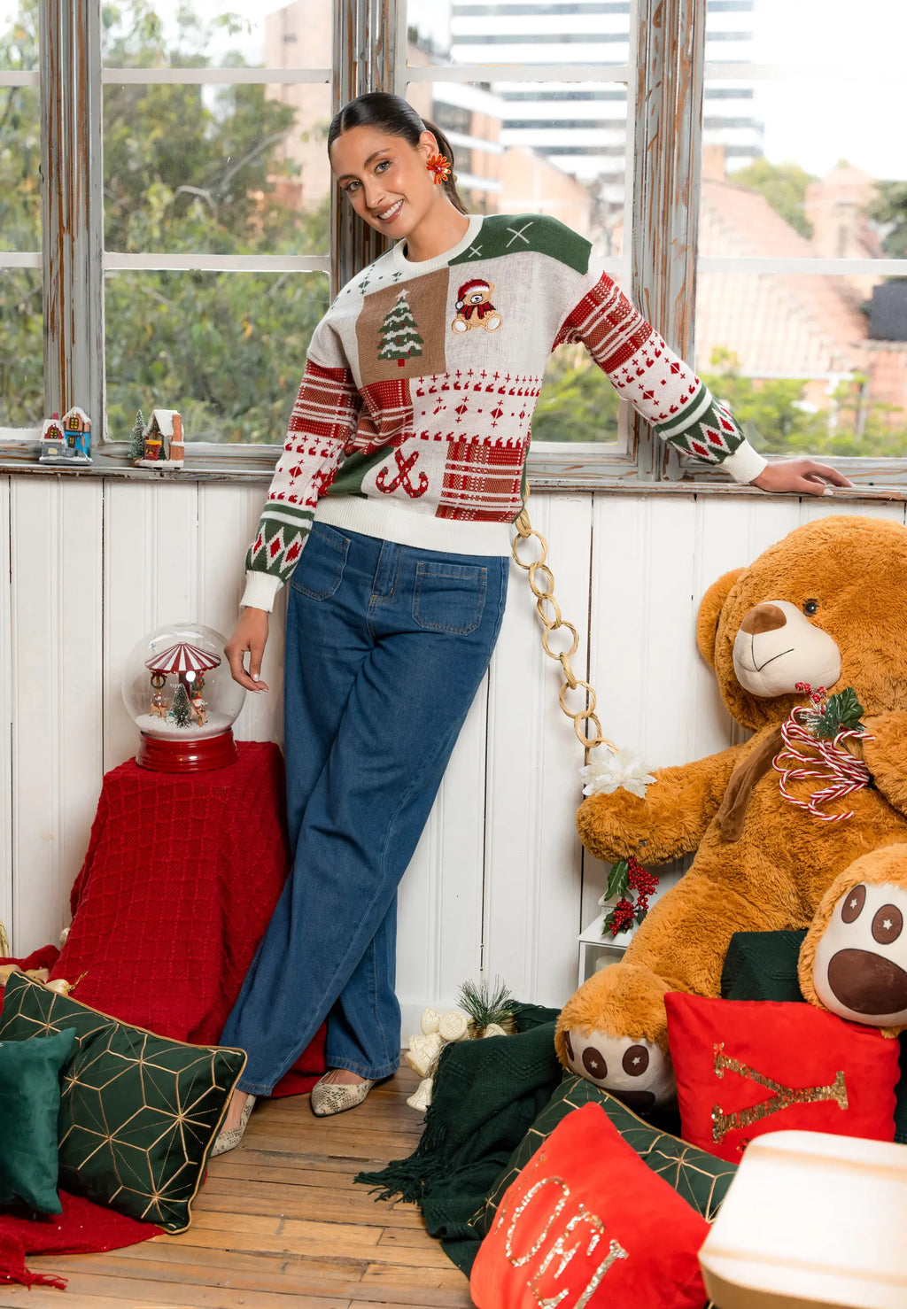 Navideño Osito Dama